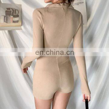 LAITE J2034 New Arrivals Single Button One Piece Jumpsuit Women 2020 Bodycon Jumpsuit photo-4