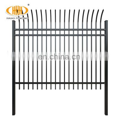 Bent top garden fencing steel tube fence panel