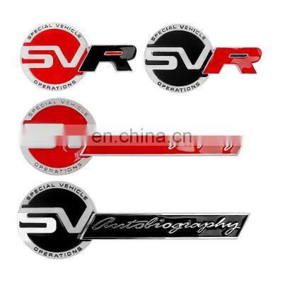 for Land Rover Logo - Insignia Sticker Back Bumper Grille Trunk Sticker Emblem SVR Logo Badge Black Silver Red English Logo