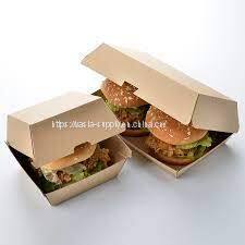 Paper clamshell packaging eco friendly sustainable packaging kraft burger paper packaging boxes