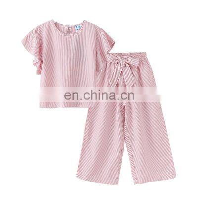 Luggage 2021 summer fashion new kids clothing , Stripe design T-shirt +trousers two-piece suitSuitcases