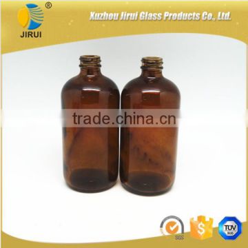 240ml Amber Boston Round Glass Bottle