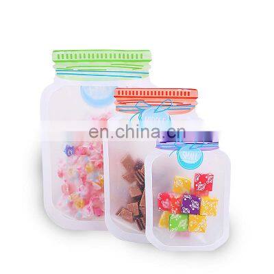 Wholesale Plastic Laminated Mason Jar Bag Nuts Candy Special Shaped Pouch Self Sealing Mason Jar Bottle Zipper Bag