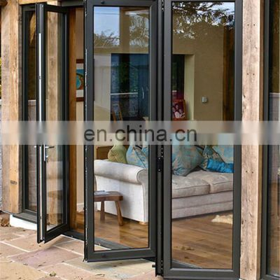 Modern home exterior sliding glass folding door bi-folding aluminum doors