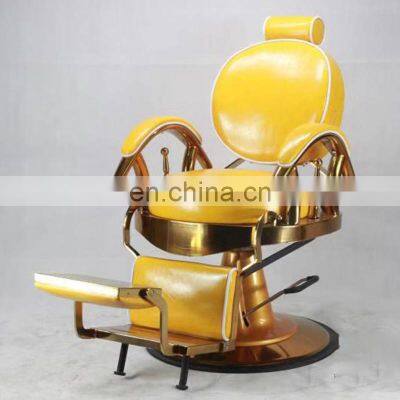 Hair Salon Hairdressing Chair Gold-plated Luxury Hairdressing Shaving Men's Hair Cutting Chair photo-5