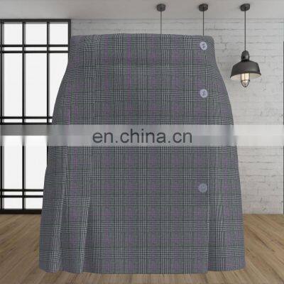 Stock Fabric Polyester/Rayon Yarn Dyed Woven Check Fabric photo-5