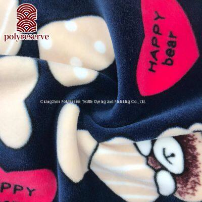 POLYRESERVE Single Side Blue Bear 2022 Fashion Design Stretch Fleece For Toy photo-2