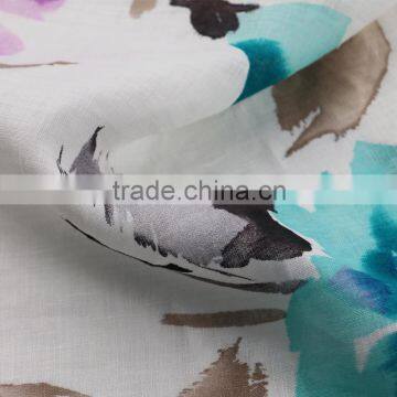 Printed Ink Fabric,women's Fashion Dress Fabric 2015,100% Linen Fabric