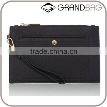 lovely style saffiano leather ladies wrist purse flap clutch pouch hand bag