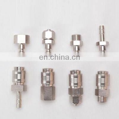 European style mini copper nickel-plated air PU hose quick connect pneumatic quick fitting