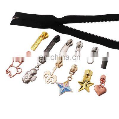Wholesale Fancy Metal Zipper Slider Design Custom Logo Classic Style Waterproof Zipper Puller For Garment photo-3