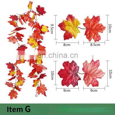 Wedding Event Christmas Halloween Outdoor Decorations Indoor Thanksgiving Autumn Maple Leaf Garland Fall Decor Hanging