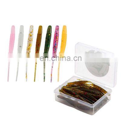JOHNCOO 55mm 0.4g 50pcs Soft Trout Baits Rock Fishing Soft Bait Lure Fishing Lure