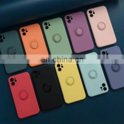 HOT Soft Cover Liquid Silicone TPU Phone Case Colorful Cell Phone Case for IPhone 13 Case With Ring Holder Lanyard photo-4