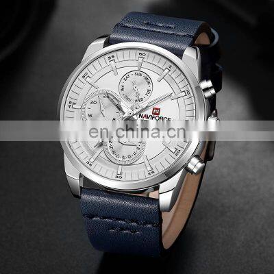 Naviforce 9148 Hot Sale Quartz Movement Wrist Watch Leather Waterproof Chronograph Watch Designer Mens Top Luxury Watches photo-3