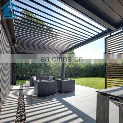 Low Price  Motorized Opening Pergolux Louver Roof In Grey and White Color aluminum pergola