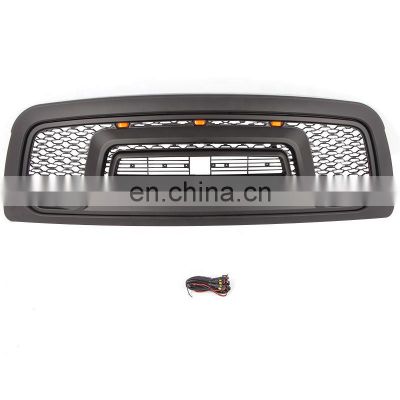 2009 2013 custom 3 pieces led lights honeycomb black front grille car grill fit for dodge ram 1500