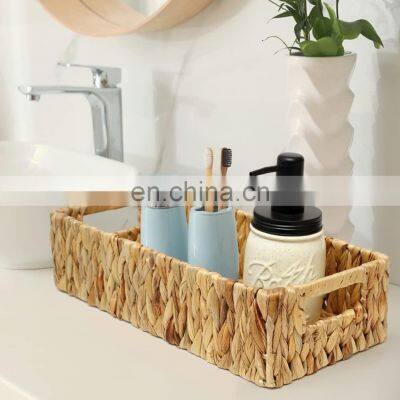 Wholesale Decor Home Organizer Handmade Water Hyacinth Woven Storage Basket Bath and Body Lavender Set Woven Storage Basket photo-3