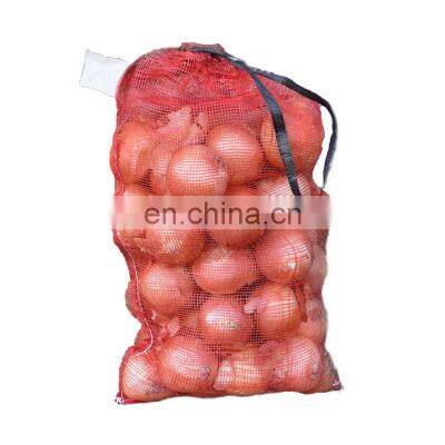 China Cheap Price Wholesale Reusable Potato Vegetable Net Mesh Bag Raschel Nylon PP/PE Drawstring Vegetable Mesh Bag
