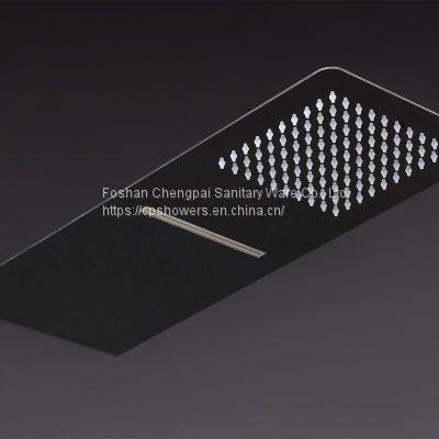 Super Slim Shower Set With Shower Head Three Functions Overhead Shower Rainfall and Waterfall Wall Mounted photo-4