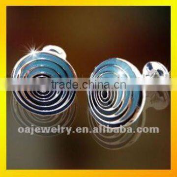 new design enamel round and circle color shell cufflink