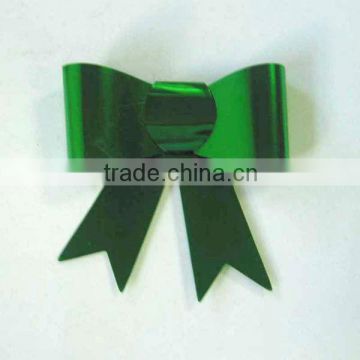 Shinny Metallic Color PVC Butterfly Ribbon Bow Tie/4.5"PET Butterfly Bow in green color