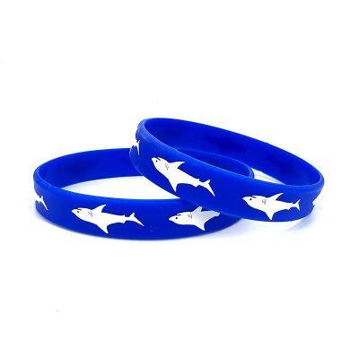 Worldwide Shipping Printed Pattern Shark Theme Holiday Party Sea Life Silicone Bracelets for Men and Women