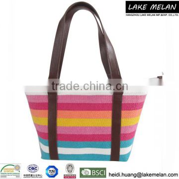 Hot Selling Paper Bag With Stripped Pattern In Multicolor