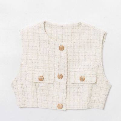 European and American Style 2025 Spring New Women's Clothing Design With Sleeveless Waist Belt and Textured Vest photo-5