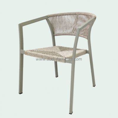 Guangdong Factory Wholesale Price Patio Stackable Dining Chair Aluminium Frame Sklum Chair photo-2