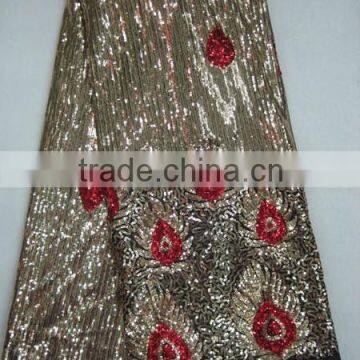 hot selling african french lace/net lace with sequnce J395-1