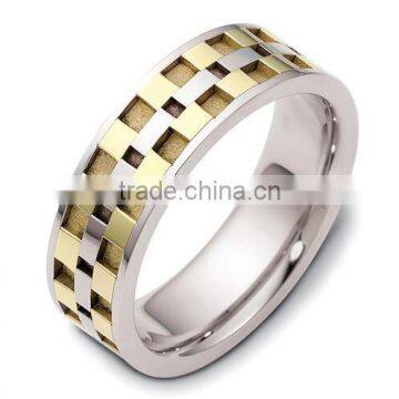 Men's Two-tone Gold Band For Men ,stainless Steel Gold Ring Designs