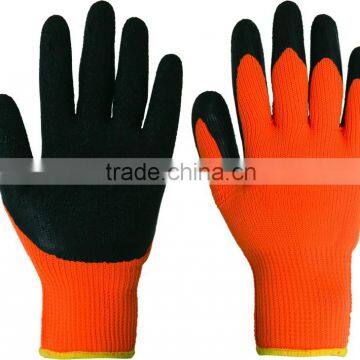 red cotton/polyester blended glove coated with latex