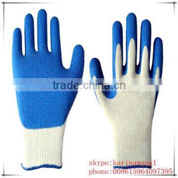 latex coated cotton glove/latex rubber gloves