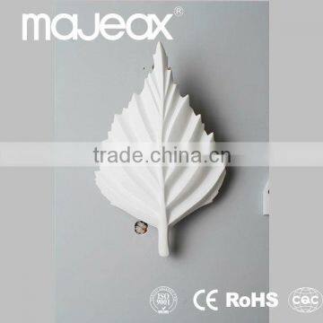 Decorative White Gypsum Plaster leaf wall lamp