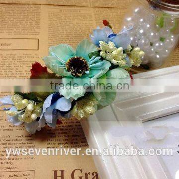 Sen is a Tire on Holiday Simulation Sisters Flower Bride Hair Bracelets Bridesmaid Wrist Wedding Turquoise Jewelry photo-3