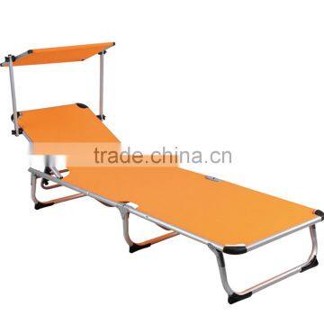 Beach Lounge Chair With Canopy Portable Leisure Ceiling Folding Beach Chair Outdoor Sun Lounge photo-2