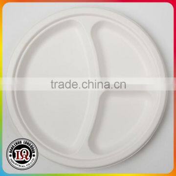 Biodegradable Bagasse 3 Compartment 9inch Plates