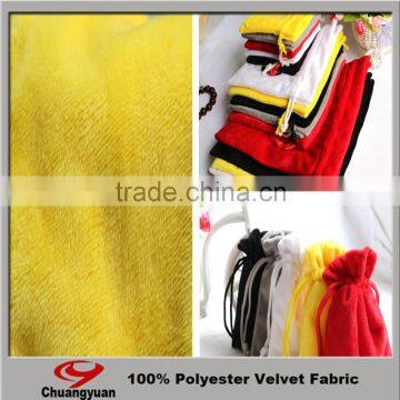 Haining chuangyuan warp 100% polyseter super soft velvet velvet pouch