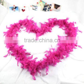 Pink colour Feather boa wholesale , cheap turkey feather boa for carnival decoration