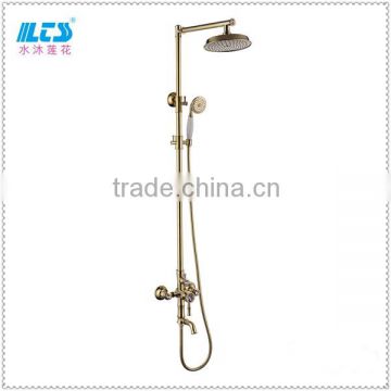 Christmas Sale All Brass Material Gold Plated Shower Column Set Hot Selling