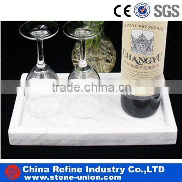 White Marble Wine and Food Serving Dinner Plates Natural Stone Tea Tray