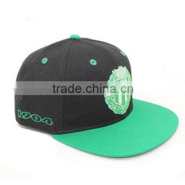 Flat Bill Snapback Hat With Green Under Brim photo-3