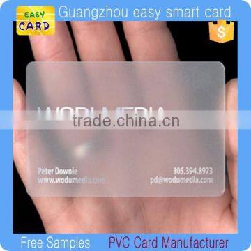 professional manufacturer thin transparent plastic business card                        
                                                Quality Choice