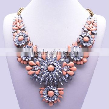 Fashion Charm Jewelry Pendant Chain Crystal Choker Chunky Statement bib Necklace NK022