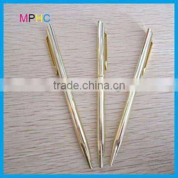 High Quality Company Promotional Gift Silver/Golden Color Slim Twist Metal Brass Ballpoint Pens