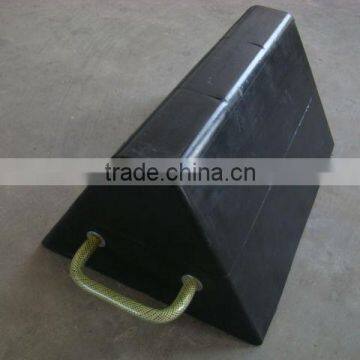 Heavy duty rubber wheel chock for trailer