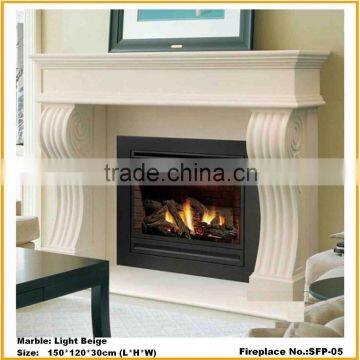 European Style Streamline Arch Stone Marble Fireplace Rrice