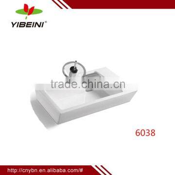 Wholesale Bathroom Rectangular Shape ceramic Basin Single Faucet Hole Wash Sink