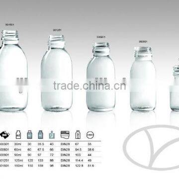 5 ypes soda-lime injection glass bottles